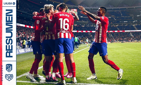 Resumen del Atlético de Madrid 2-1 Rayo Vallecano
